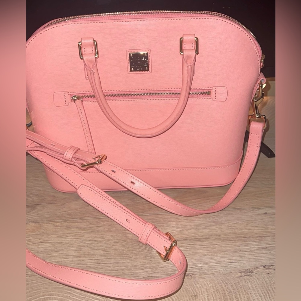 Dooney & Bourke Saffiano Domed Zip Satchel - Bubble Gum Pink